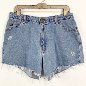 Vintage Levis Jean Shorts 13 Distressed Cut Off 950 Relaxed Fit Light Wash Denim